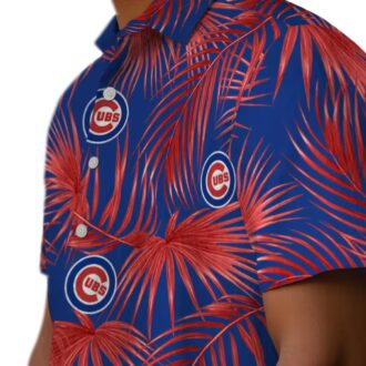 Chicago Cubs Leafy Palms Blue Hawaiian Shirt - MLB Fan Shirt for Summer & Vacation