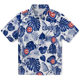 Chicago Cubs Men's Hawaiian Shirt - Tropical Blue White MLB Game Day Outfit
