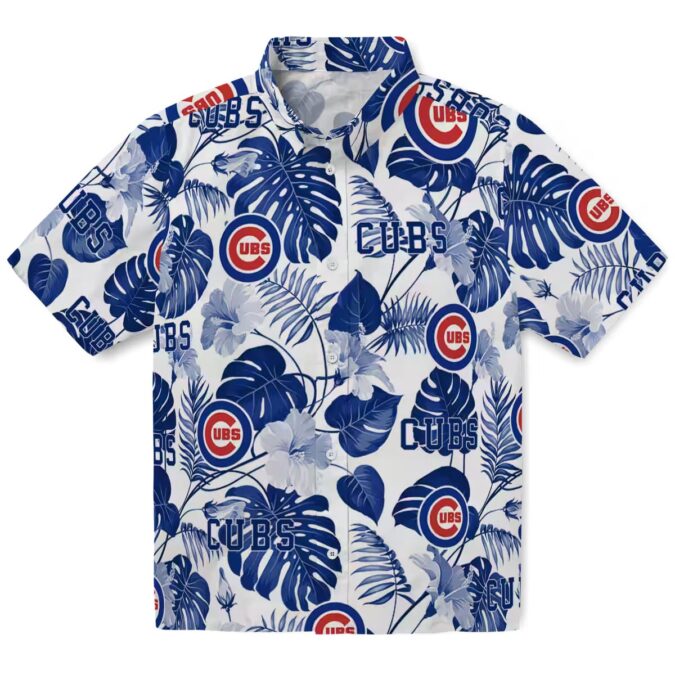 Chicago Cubs Men's Hawaiian Shirt - Tropical Blue White MLB Game Day Outfit