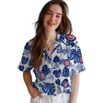 Chicago Cubs Men's Hawaiian Shirt - Tropical Blue White MLB Game Day Outfit