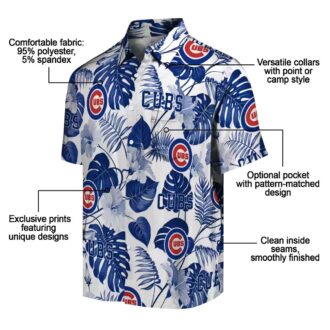 Chicago Cubs Men's Hawaiian Shirt - Tropical Blue White MLB Game Day Outfit
