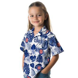 Chicago Cubs Men's Hawaiian Shirt - Tropical Blue White MLB Game Day Outfit