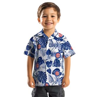 Chicago Cubs Men's Hawaiian Shirt - Tropical Blue White MLB Game Day Outfit