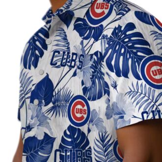 Chicago Cubs Men's Hawaiian Shirt - Tropical Blue White MLB Game Day Outfit