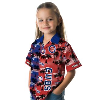 Chicago Cubs Palm Silhouettes Blue Hawaiian Shirt - MLB Fan Beach & Vacation Shirt