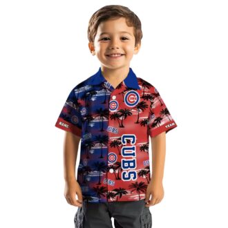 Chicago Cubs Palm Silhouettes Blue Hawaiian Shirt - MLB Fan Beach & Vacation Shirt