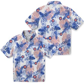 Chicago Cubs Summer Hawaiian Shirt - White Leaf Pattern for Baseball Fans