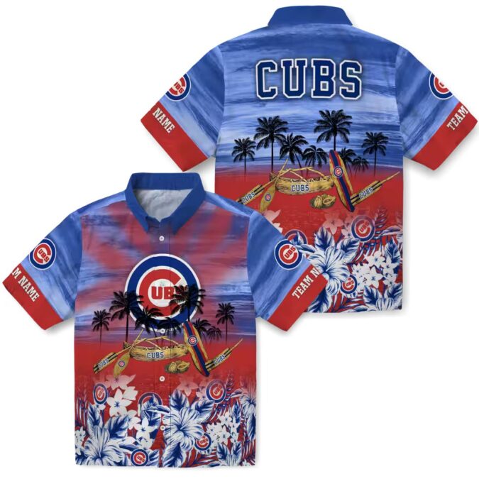 Chicago Cubs Tropical Canoe Hawaiian Shirt - Custom Blue Shirt for Game Day & Beach