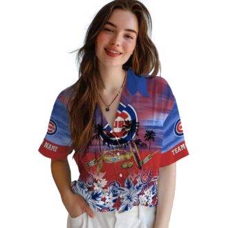 Chicago Cubs Tropical Canoe Hawaiian Shirt - Custom Blue Shirt for Game Day & Beach