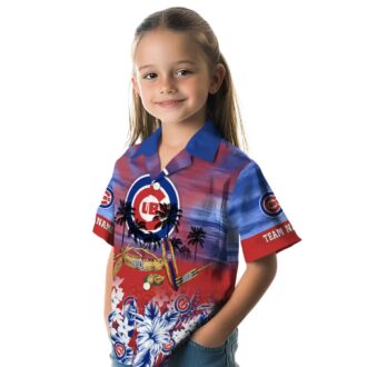 Chicago Cubs Tropical Canoe Hawaiian Shirt - Custom Blue Shirt for Game Day & Beach