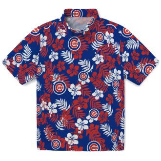 Chicago Cubs Tropical Floral Blue Hawaiian Shirt for Women - Summer MLB Fan Gear
