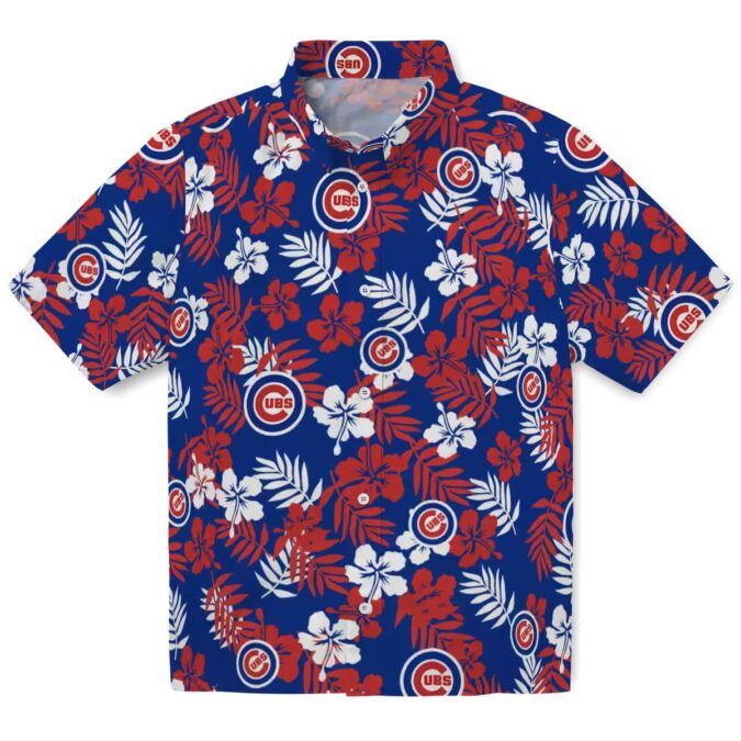 Chicago Cubs Tropical Floral Blue Hawaiian Shirt for Women - Summer MLB Fan Gear