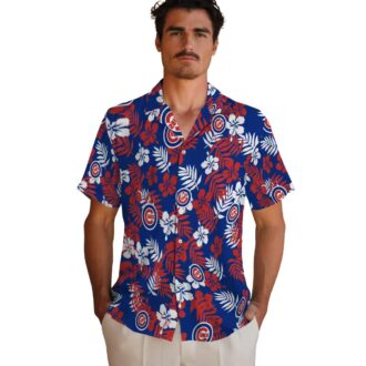 Chicago Cubs Tropical Floral Blue Hawaiian Shirt for Women - Summer MLB Fan Gear