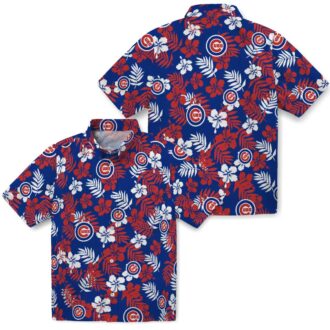 Chicago Cubs Tropical Floral Blue Hawaiian Shirt for Women - Summer MLB Fan Gear