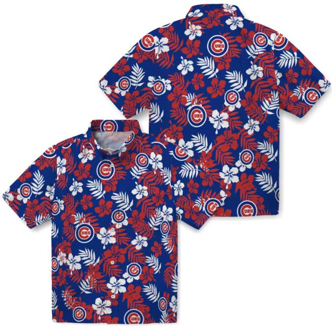 Chicago Cubs Tropical Floral Blue Hawaiian Shirt for Women - Summer MLB Fan Gear