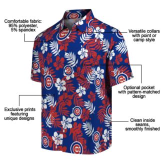 Chicago Cubs Tropical Floral Blue Hawaiian Shirt for Women - Summer MLB Fan Gear