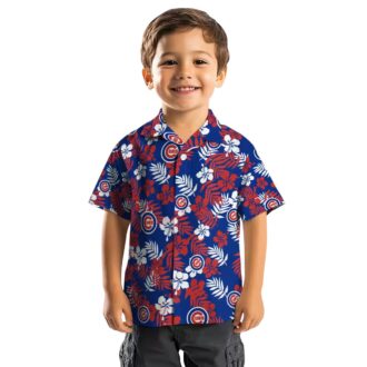 Chicago Cubs Tropical Floral Blue Hawaiian Shirt for Women - Summer MLB Fan Gear