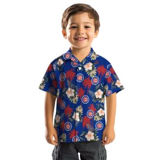 Chicago Cubs Tropical Palm Tree Floral Blue Hawaiian Shirt for Men - Summer Game Day Apparel