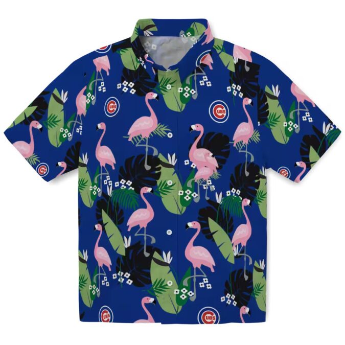 Flamingo Leaf Chicago Cubs Hawaiian Shirt - Blue Tropical Shirt for Summer Fun & Sports Fans