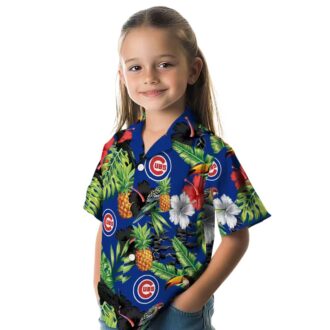 Hibiscus Pineapple Chicago Cubs Hawaiian Shirt - Blue Green Toucan Summer Style