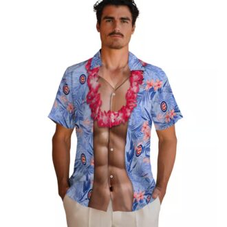 MLB Chicago Cubs Chest Illusion Blue Hawaiian Shirt - Perfect for Summer Beach & Game Day