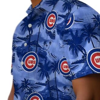MLB Chicago Cubs Coastal Palms Blue Hawaiian Shirt - Tropical Summer Shirt for Fans
