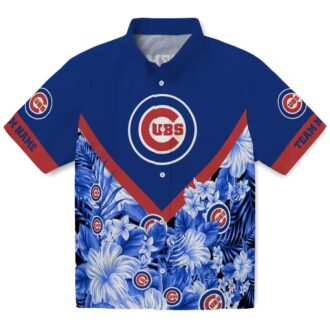 MLB Chicago Cubs Floral Chevron Blue Hawaiian Shirt - Fan Favorite for Summer Events
