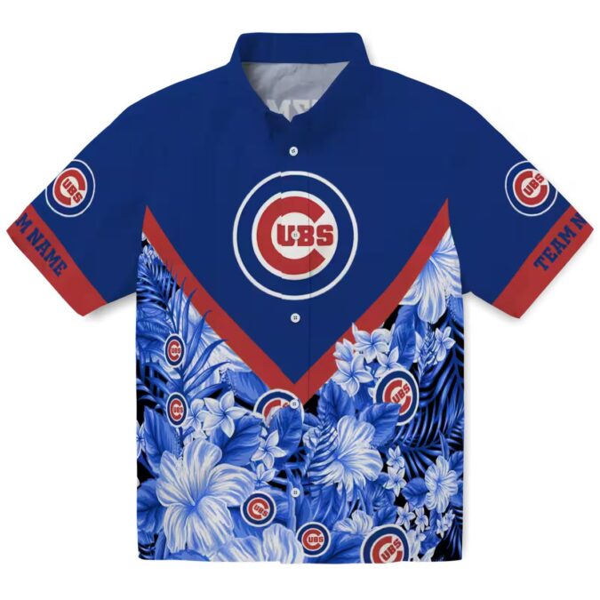 MLB Chicago Cubs Floral Chevron Blue Hawaiian Shirt - Fan Favorite for Summer Events
