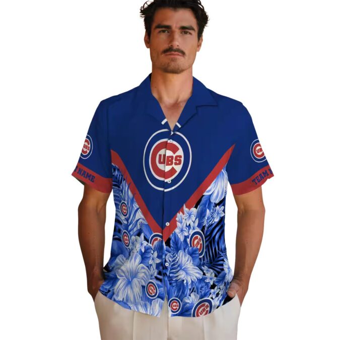 MLB Chicago Cubs Floral Chevron Blue Hawaiian Shirt - Fan Favorite for Summer Events