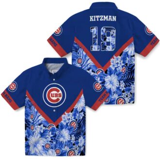 MLB Chicago Cubs Floral Chevron Blue Hawaiian Shirt - Fan Favorite for Summer Events