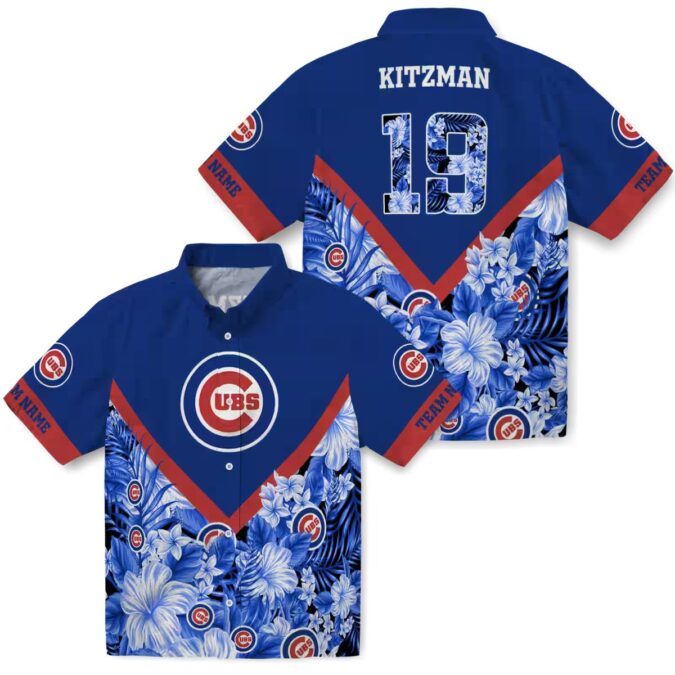 MLB Chicago Cubs Floral Chevron Blue Hawaiian Shirt - Fan Favorite for Summer Events