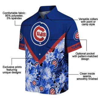 MLB Chicago Cubs Floral Chevron Blue Hawaiian Shirt - Fan Favorite for Summer Events