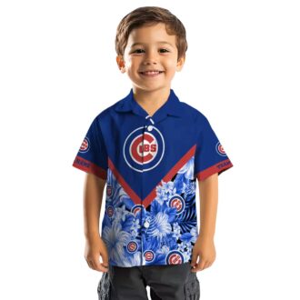 MLB Chicago Cubs Floral Chevron Blue Hawaiian Shirt - Fan Favorite for Summer Events