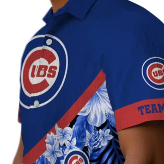 MLB Chicago Cubs Floral Chevron Blue Hawaiian Shirt - Fan Favorite for Summer Events