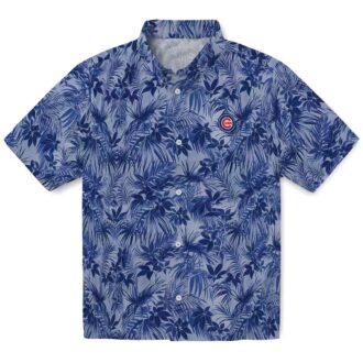 MLB Chicago Cubs Leafy Blue Hawaiian Shirt - Tropical Pattern Fan Gear for Summer