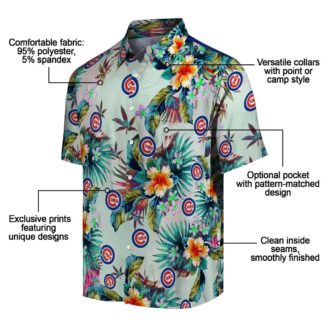 Official MLB Chicago Cubs Hawaiian Shirt - Tropical Green Foliage Design for Summer