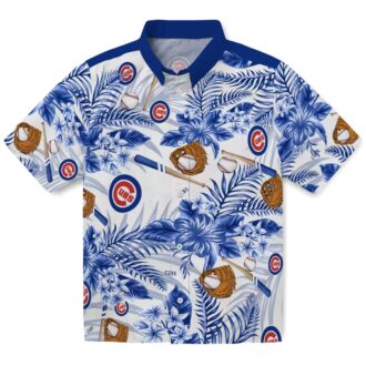 Women's Chicago Cubs Floral Hawaiian Shirt - MLB Baseball Blue White Shirt for Summer Vacation