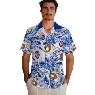 Women's Chicago Cubs Floral Hawaiian Shirt - MLB Baseball Blue White Shirt for Summer Vacation