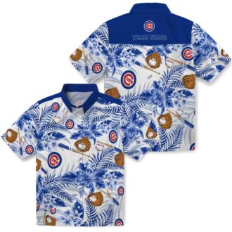 Women's Chicago Cubs Floral Hawaiian Shirt - MLB Baseball Blue White Shirt for Summer Vacation