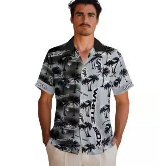Best Chicago White Sox Hawaiian Shirt - Black Palm Silhouettes Tropical MLB Summer Shirt
