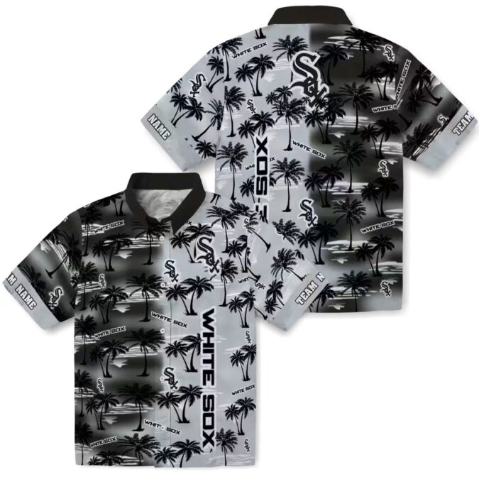 Best Chicago White Sox Hawaiian Shirt - Black Palm Silhouettes Tropical MLB Summer Shirt