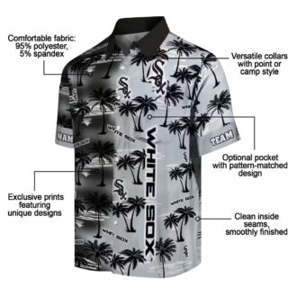 Best Chicago White Sox Hawaiian Shirt - Black Palm Silhouettes Tropical MLB Summer Shirt
