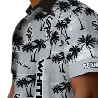 Best Chicago White Sox Hawaiian Shirt - Black Palm Silhouettes Tropical MLB Summer Shirt