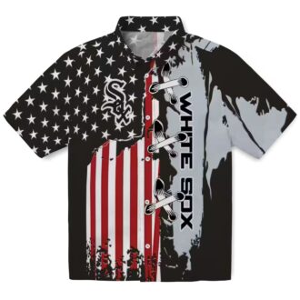Black Chicago White Sox MLB Aloha Shirt - Stitched Flag Tropical Summer Style