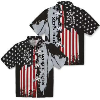Black Chicago White Sox MLB Aloha Shirt - Stitched Flag Tropical Summer Style