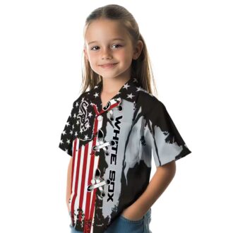 Black Chicago White Sox MLB Aloha Shirt - Stitched Flag Tropical Summer Style