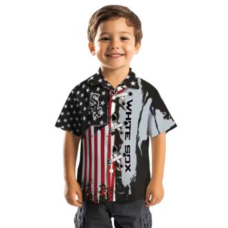 Black Chicago White Sox MLB Aloha Shirt - Stitched Flag Tropical Summer Style