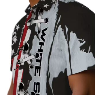 Black Chicago White Sox MLB Aloha Shirt - Stitched Flag Tropical Summer Style