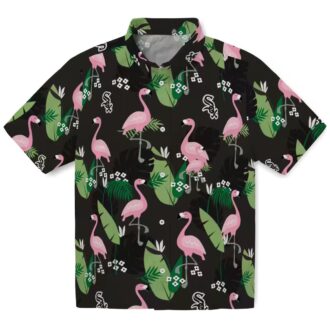 Black Flamingo Leaf Chicago White Sox Hawaiian Shirt for Men - MLB Summer Style