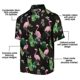 Black Flamingo Leaf Chicago White Sox Hawaiian Shirt for Men - MLB Summer Style